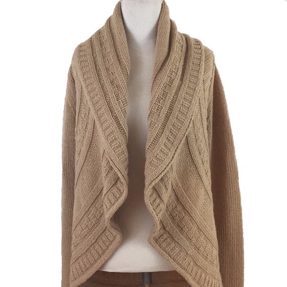 tan shawl cardigan